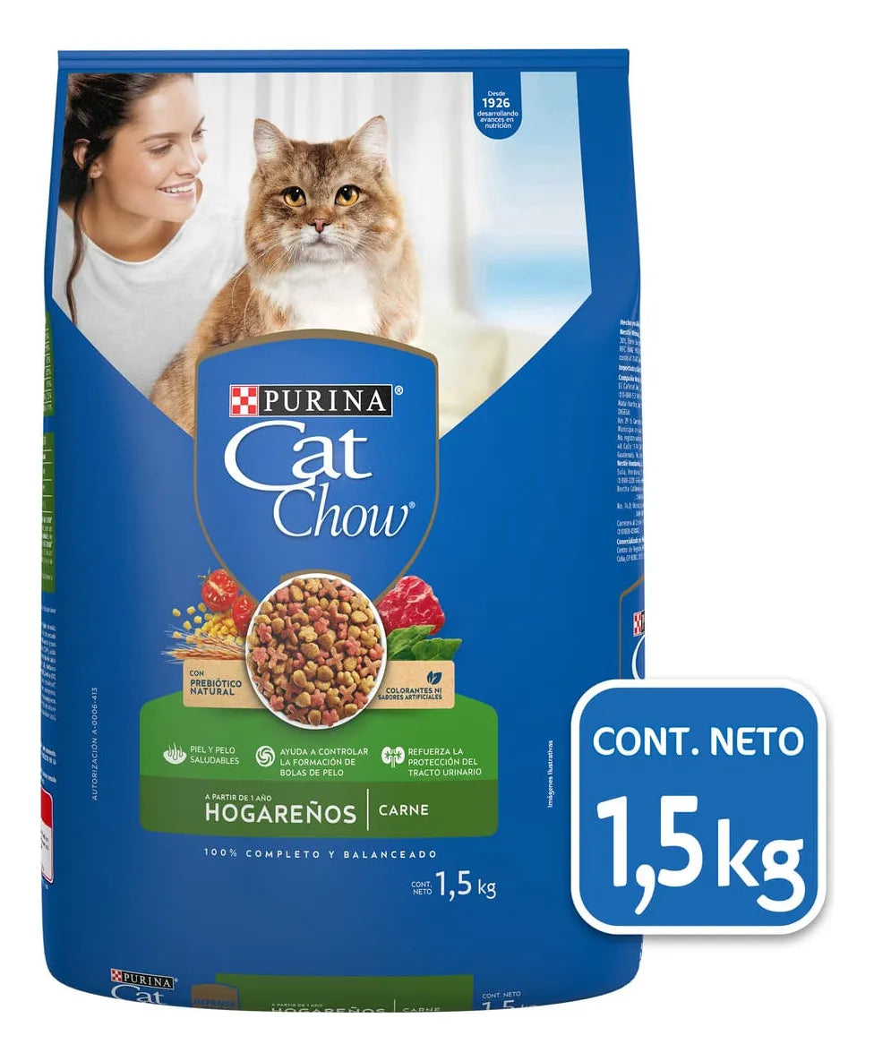 Croquetas Para Gato Adulto De Carne 1.5kg Cat Chow Hogareños