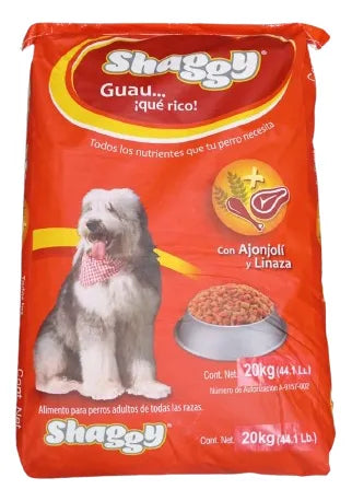 Alimento Croqueta Perro Adulto Shaggy 20 Kg - 16% Proteína