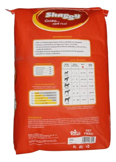Alimento Croqueta Perro Adulto Shaggy 20 Kg - 16% Proteína