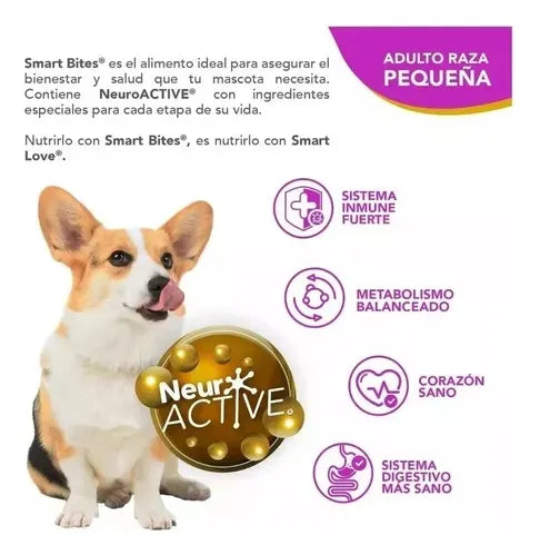 Alimento Smart Bites Adulto Raza Pequeña 4 Kg 26% Proteína