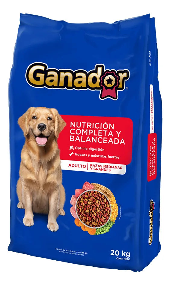 Alimento Seco Para Perro Ganador Adulto Razas Medianas Y Grandes 20kg
