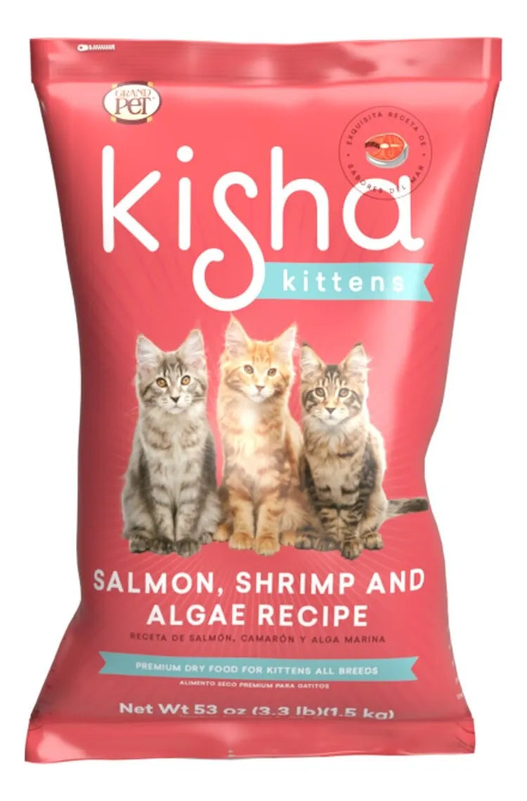 Alimento Premium Gato Kisha Kitten 1.5kg Salmón (2 Bolsas)