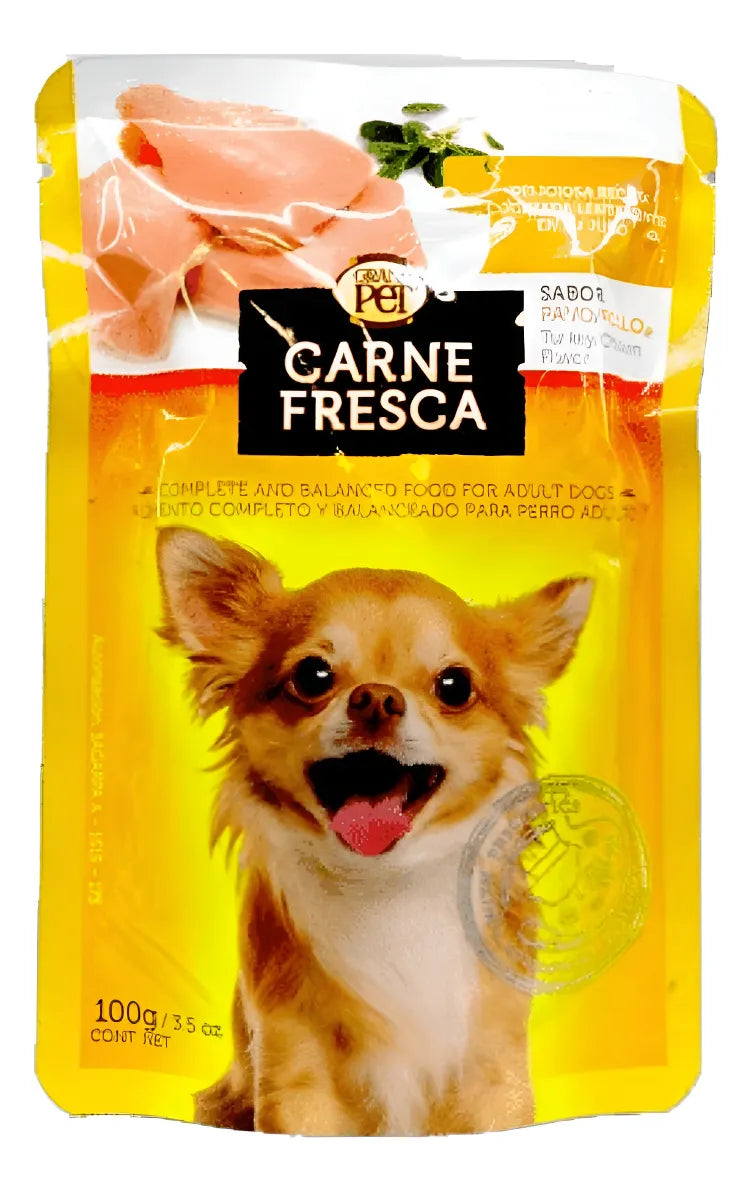 Alimento Húmedo Grand Pet Pavo/ Pollo Caja 10 Sobres 100grs