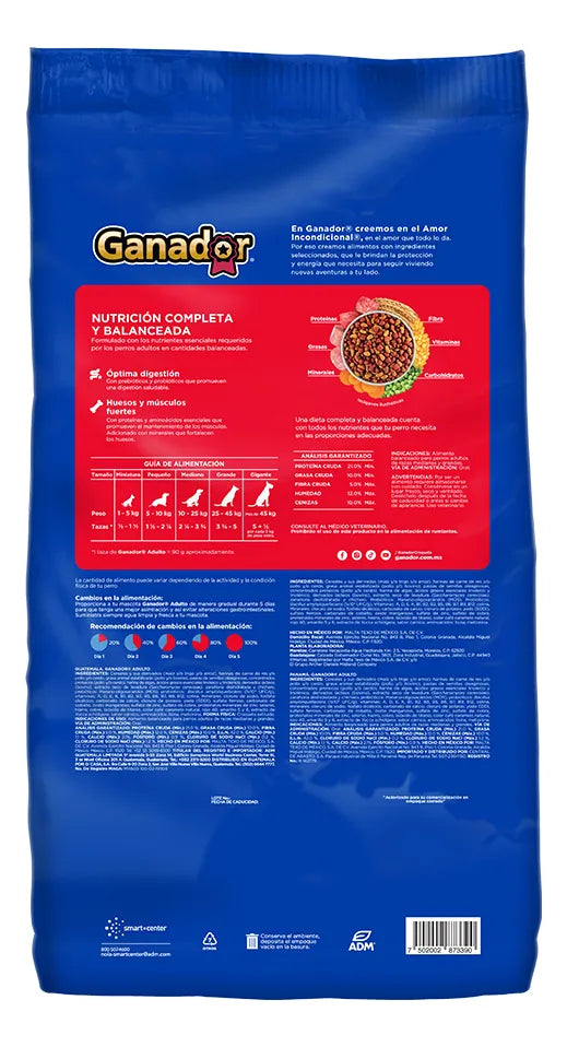 Alimento Seco Para Perro Ganador Adulto Razas Medianas Y Grandes 20kg