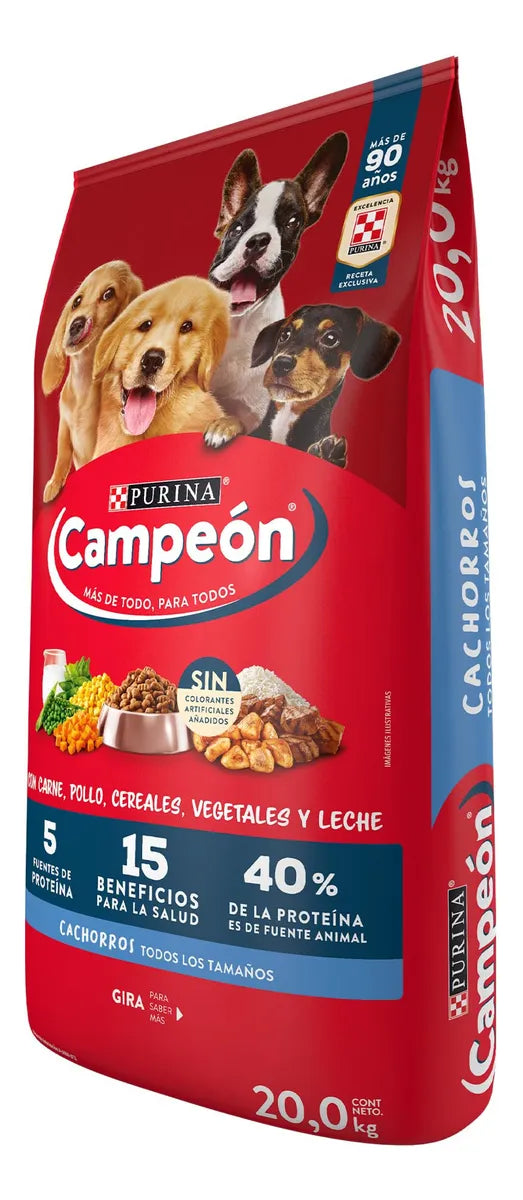 Purina Croquetas Campeon Cachorro 20kg 21% Proteína Carne