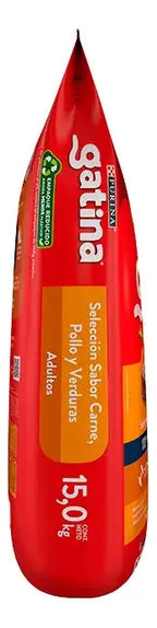 Gatina Sabor Pollo 15kg 26% Proteina + 2 Churus De Regalo