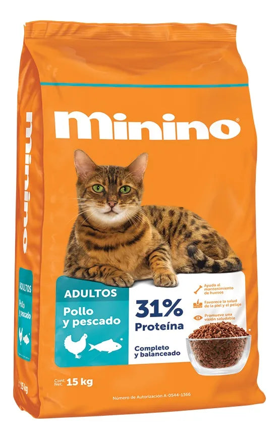 Alimento Seco Minino Pollo Y Pescado 15kg