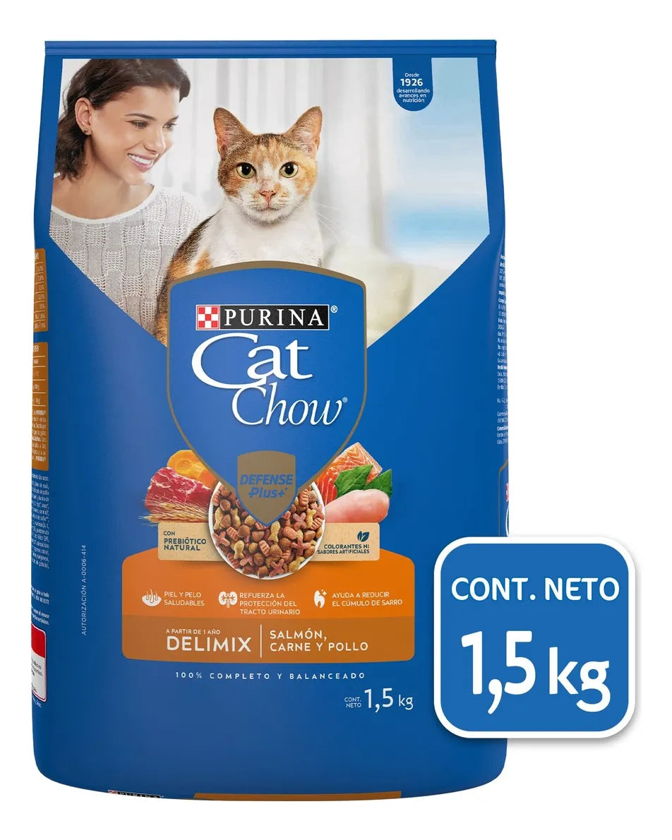 Alimento Croqueta Cat Chow Delimix Carne Y Pollo 1.5 Kg