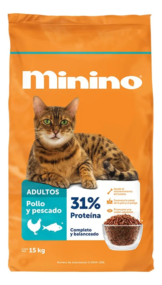 Alimento Seco Minino Pollo Y Pescado 15kg