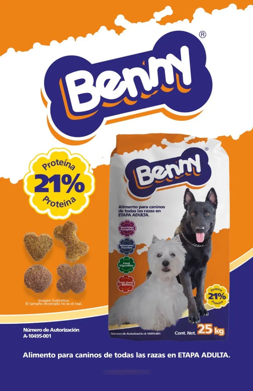 Alimento Croquetas Perro Adulto Benny 25 Kg - 22% Proteína