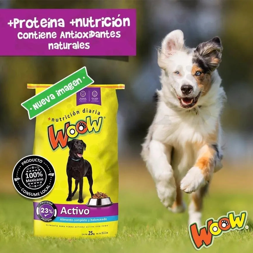 Alimento Croqueta Perro Adulto Woow Activo 25kg 23% Proteína