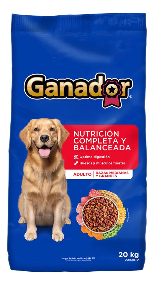 Alimento Seco Para Perro Ganador Adulto Razas Medianas Y Grandes 20kg