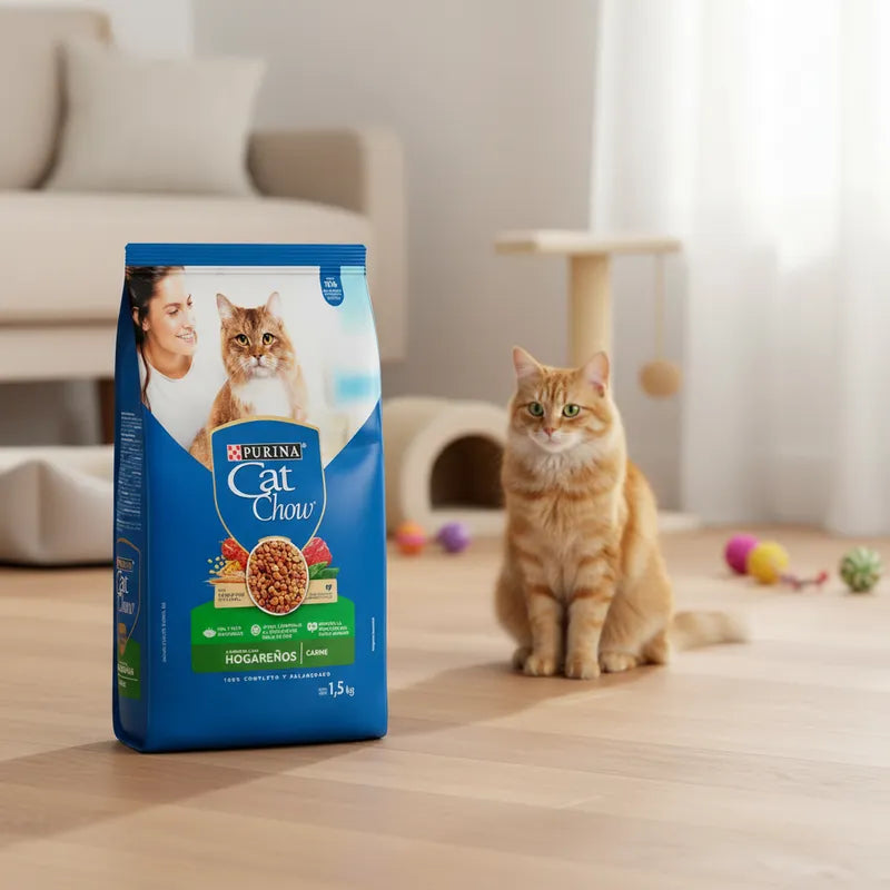 Croquetas Para Gato Adulto De Carne 1.5kg Cat Chow Hogareños