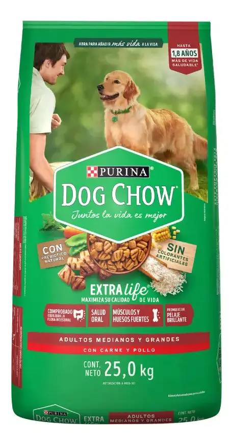 Dog Chow Adulto Medianos Y Grandes 25 Kg + 6 Sobres Regalo