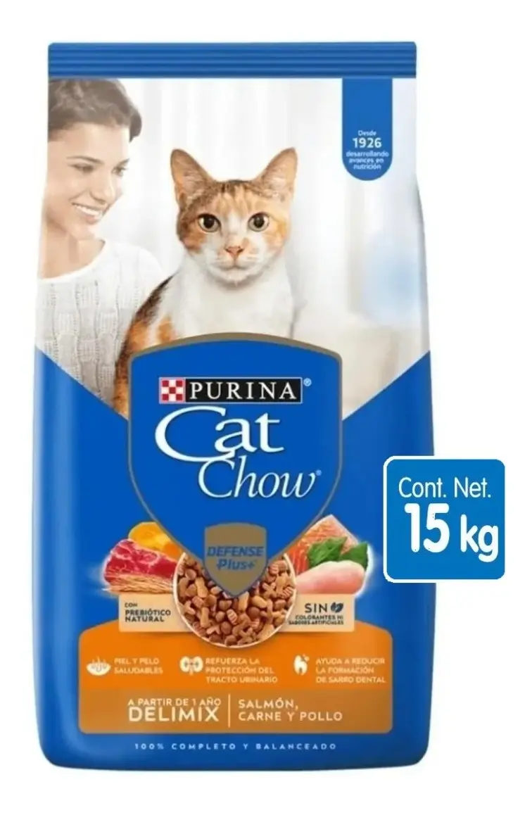 Cat Chow Deli Mix Salmon, Carne, Pollo 15kg +6 Sobres Regalo