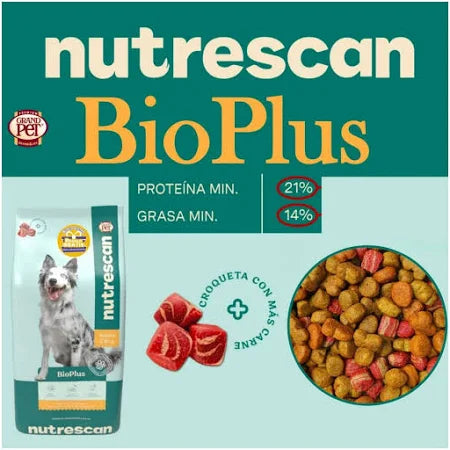 Croqueta Perro adulto Nutrescan Bioplus 25 Kg - 21% Proteína